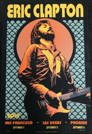 Eric Clapton 2019 Usa Tour Poster Limited Edition Screen Print By Scrojo