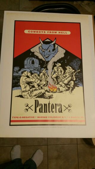 Pantera,  Type - O - Negative,  Nassau Coliseum N.  Y.  March,  6,  1995,  Concert Poster,  Dime