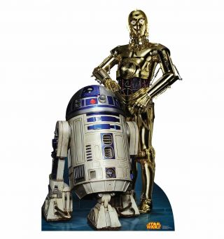 R2 - D2 And C - 3po (retouched) Life - Size Cardboard Cutout