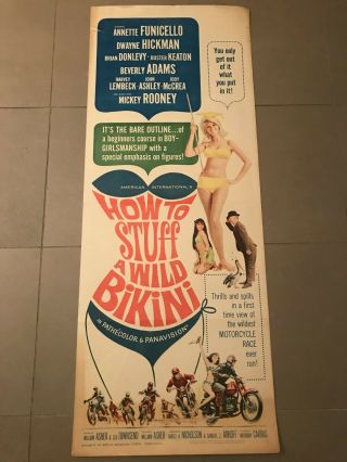 Insert Poster 13x36 How To Stuff A Wild Bikini (1965) Annette Funicello