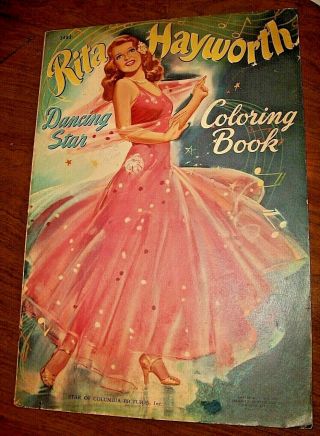 Vintage Rita Hayworth Dancing Star Coloring Book 1942,  Columbia Pictures,