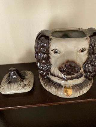 Carleton Varney Staffordshire Spaniel Dog Pup Tobacco Jar Ceramic Porcelain 4