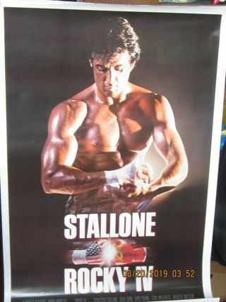 Vintage 1985 Rocky Iv Advance Movie Poster 27x41 " Stallone Apollo Creed