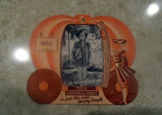 Very Rare 1930s 1940s Shirley Temple Cinderella Coach Clothing Tag