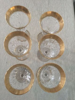 6 Vintage/Antique Gold Rimmed Wine/Water Glasses 3