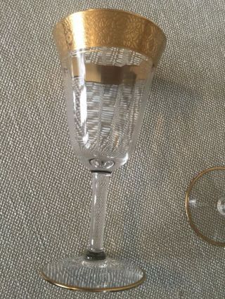 6 Vintage/Antique Gold Rimmed Wine/Water Glasses 5
