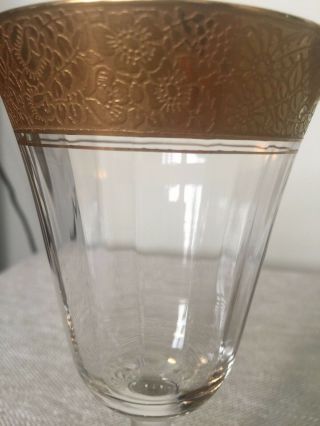 6 Vintage/Antique Gold Rimmed Wine/Water Glasses 8