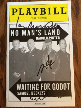 Ian Mckellen Patrick Stewart Billy Crudup Signed Playbill Waiting For Godot