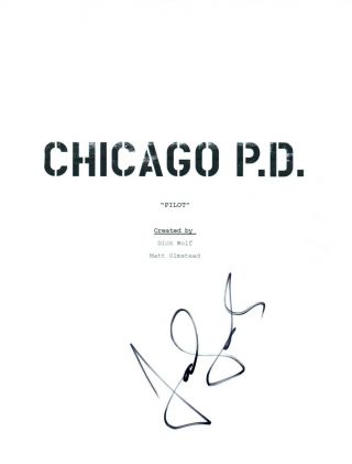 Jon Seda Signed Autographed Chicago P.  D.  Pilot Episode Script