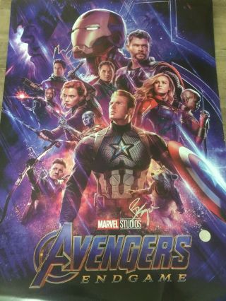 Avengers Cast Signed Poster With
