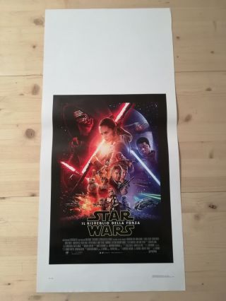 Star Wars 7 The Force Awakens Movie Poster 12x27 " Italian Sci - Fi