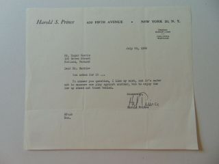 " West Side Story " Harold Prince Hand Signed Tls On Letterhead Todd Mueller