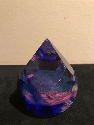 Rare Caithness Faceted Glass “imprint” Paperweight 1998 - Signed Artist Proof