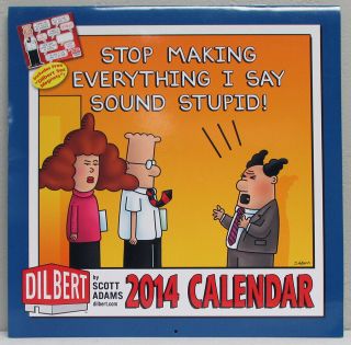 Rare Dilbert 2014 Wall Calendar " Stop Making.  " With Dilbert Sez Magnets