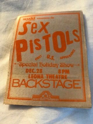 Sex Pistols - 1st U.  S.  Appearance Bs Pass - Leona Theater Pittsburgh - 12/28/77