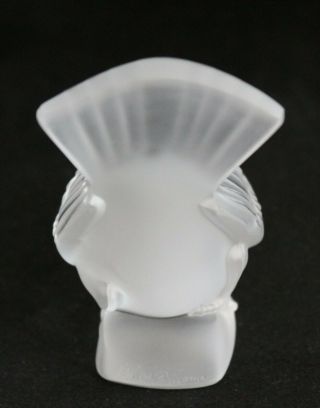 AUTHENTIC LALIQUE FRANCE CRYSTAL BIRD SPARROW HEAD DOWN FIGURINE signed 8