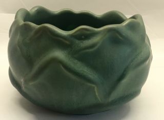 Hampshire Pottery Matte Green Glaze Artichoke Bowl Vase 24