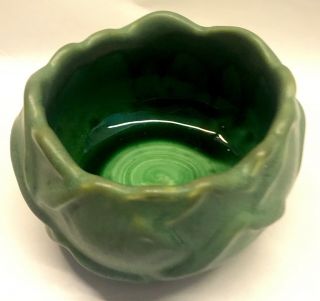 Hampshire Pottery Matte Green Glaze Artichoke Bowl Vase 24 4