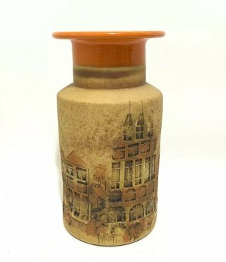 Vintage Midcentury Orange Glaze Earthenware Pottery Vase Italy Bitossi Art Decor