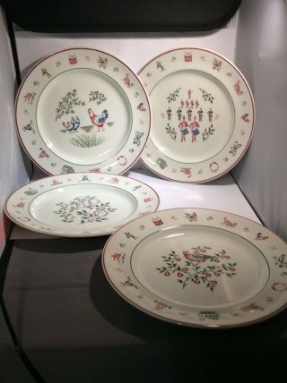 Vintage Twelve Days of Christmas Johnson Brothers England Mug Plate Set of 12 2