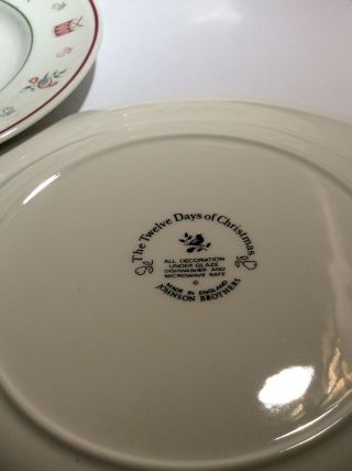 Vintage Twelve Days of Christmas Johnson Brothers England Mug Plate Set of 12 3