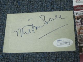Milton Berle (d.  2002) Autograph 3 - 3/4 x 2 - 1/4” cut JSA Cert 2