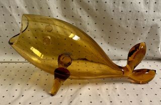 Vintage Blenko Glass 16 " Fish Vase Winslow Anderson Design