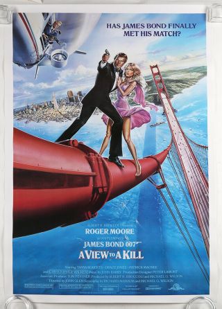 James Bond A View To A Kill Movie Poster Vintage 1985 Roger Moore Fine,