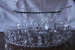 Imperial Candlewick 15 Pc Punch Bowl Set,  Bowl,  Tray,  Ladle,  12 Cups 3