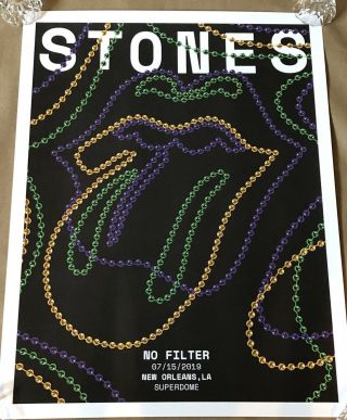 Rolling Stones No Filter Tour 2019 Orleans Superdome Lithograph Poster