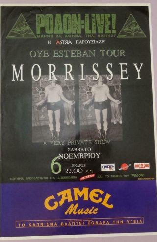 Morrissey Oye Esteban Tour Big Greek Poster Rodon Live Athens Greece Nov.  1999