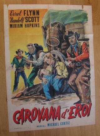 Virginia City Errol Flynn Western Italian Movie Poster R58