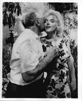 Marilyn Monroe Being Kissed By George Cukor Rare Vintage Silver Gelatin Photo