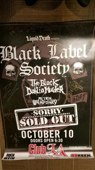 Autographed Zakk Wylde Black Label Society 4x3 Poster