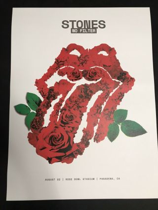 Official Rolling Stones No Filter Tour Rose Bowl 2019 Poster Litho Pasadena