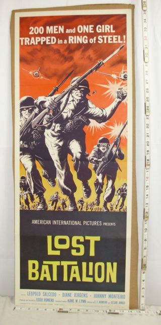 The Lost Battalion Wwii Half Sheet Insert Movie Poster 1961