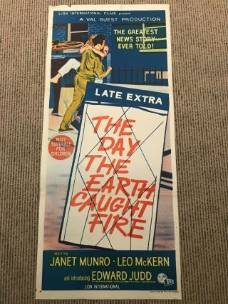 Movie Poster 13x30: The Day The Earth Caught Fire (1961) Janet Munro