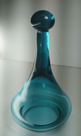 Blue Antiqua STELVIA GLASS Apothecary Jar,  WAYNE HUSTED Blenko ITALY,  Circa 1963 6