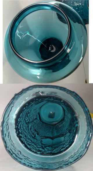 Blue Antiqua STELVIA GLASS Apothecary Jar,  WAYNE HUSTED Blenko ITALY,  Circa 1963 8