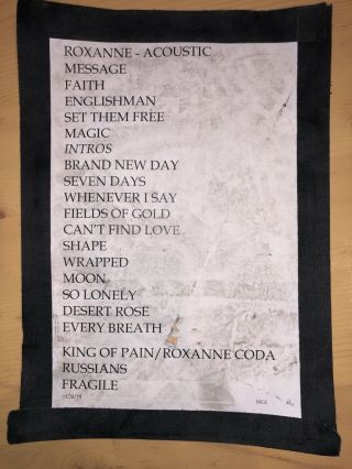 Very Rare Sting (police) On Stage Setlist 10/26/2019,  France