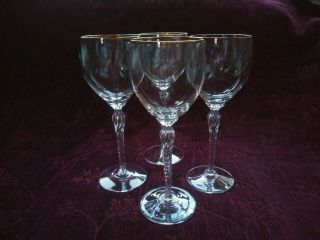 Lenox Crystal Monroe Wine Glasses - Set/4 - Signed - U.  S.