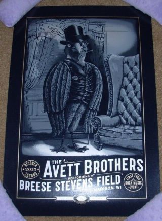 Avett Brothers Concert Tour Poster 10 - 2 - 15 Madison 2015 Digmychili Silver