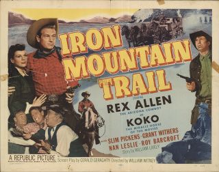 Iron Mountain Trail 1953 22x28 Orig Movie Poster Fff - 26866 Rex Allen Western