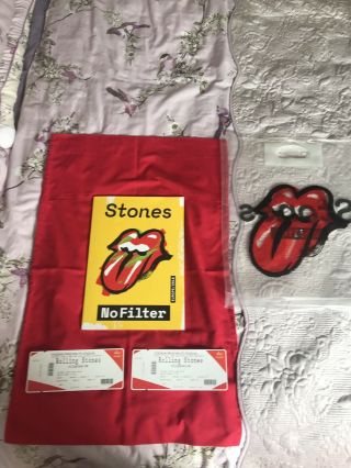 The Rolling Stones No Filter Europe 2018 Tour Programme,  X2 Tickets & Merch Bag