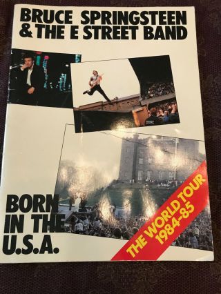 Bruce Springsteen 1984 - 85 Born In Usa Tour Concert Program Book Signed