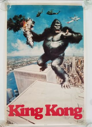 Vintage 1976 King Kong Licensed Retail Poster 23 " X35 " Jessica Lange Wtc