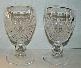 Htf Pair Two Signed Waterford Colleen Short Stem (cut) Port Wine Sherry Glass