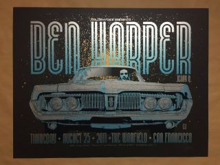 Ben Harper Poster Chuck Sperry 2011 Rare S/n 258/275 Screen Print Warfield 26x20