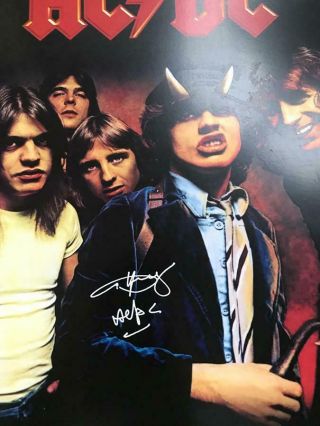 ANGUS YOUNG Signed 11x17 Poster (AC/DC Highway to Hell) Authentic Autograph 2