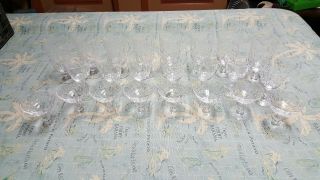 Vintage Crystal Champagne / Wine / Iced Tea Glasses Set Of 24 Formal Stemware